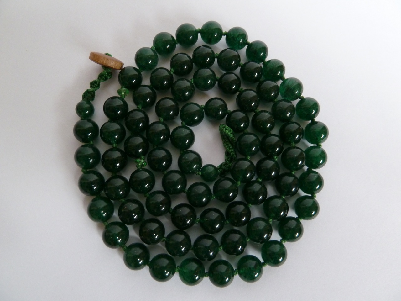 Dark Green Aventurine and Tsavorite Necklace spiralled
