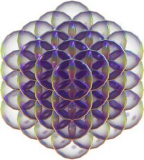 The overlapping spheres of the 3D Flower of Life